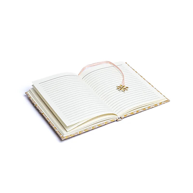 Notitieboek van chambray katoen, bloem des levens (20x15 cm)