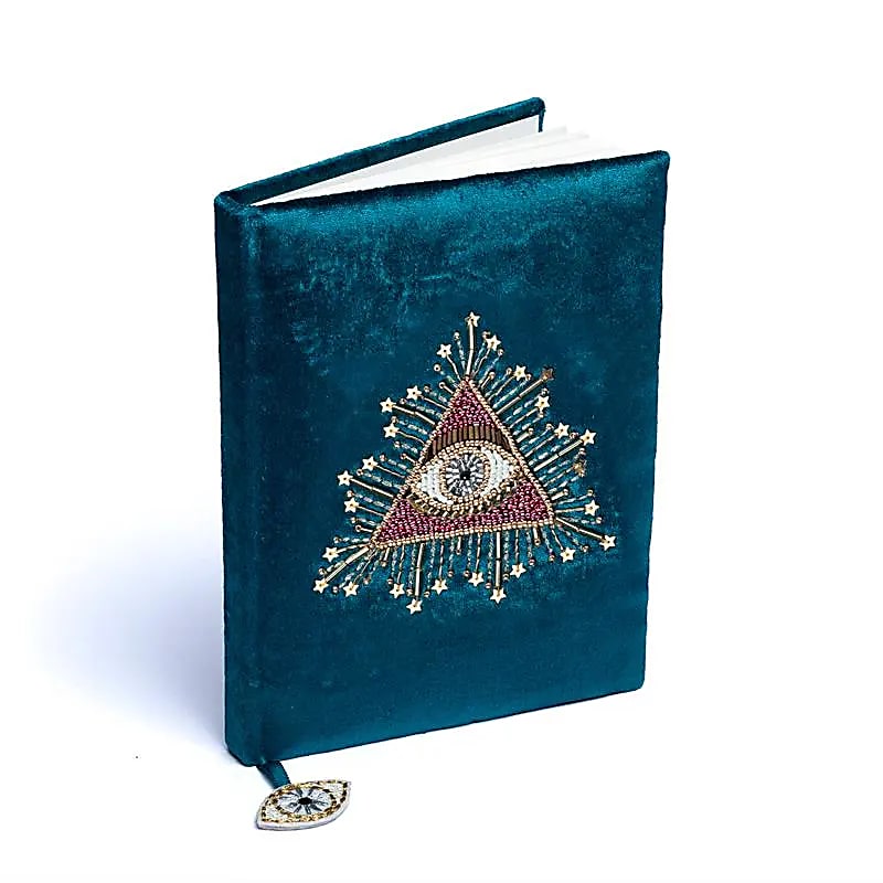 Fluwelen notitieboek tarot oog (20x15 cm)