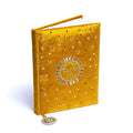 fluweel notitieboek geel met zon (20x15 cm)