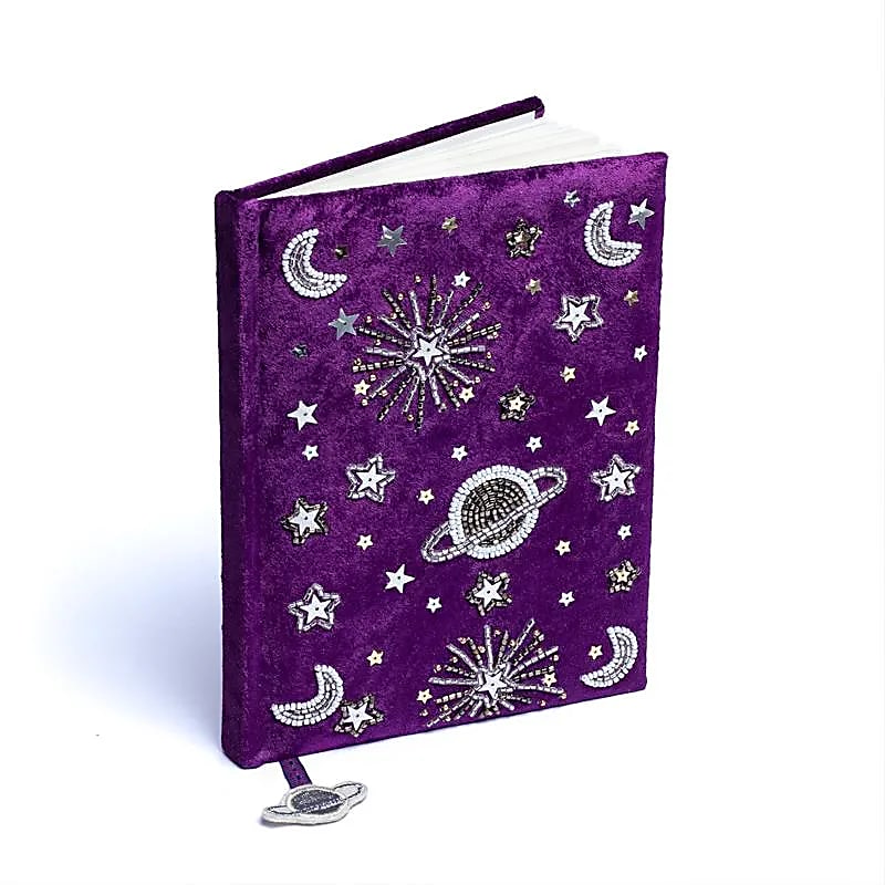 Fluwelen notitieboek galaxy (20x15 cm)