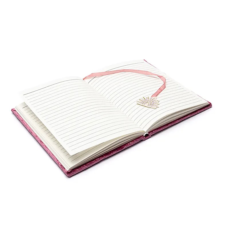 Fluwelen Notitieboek Paars Met Regenboog (20x15 Cm)