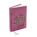 Fluwelen Notitieboek Paars Met Regenboog (20x15 Cm)