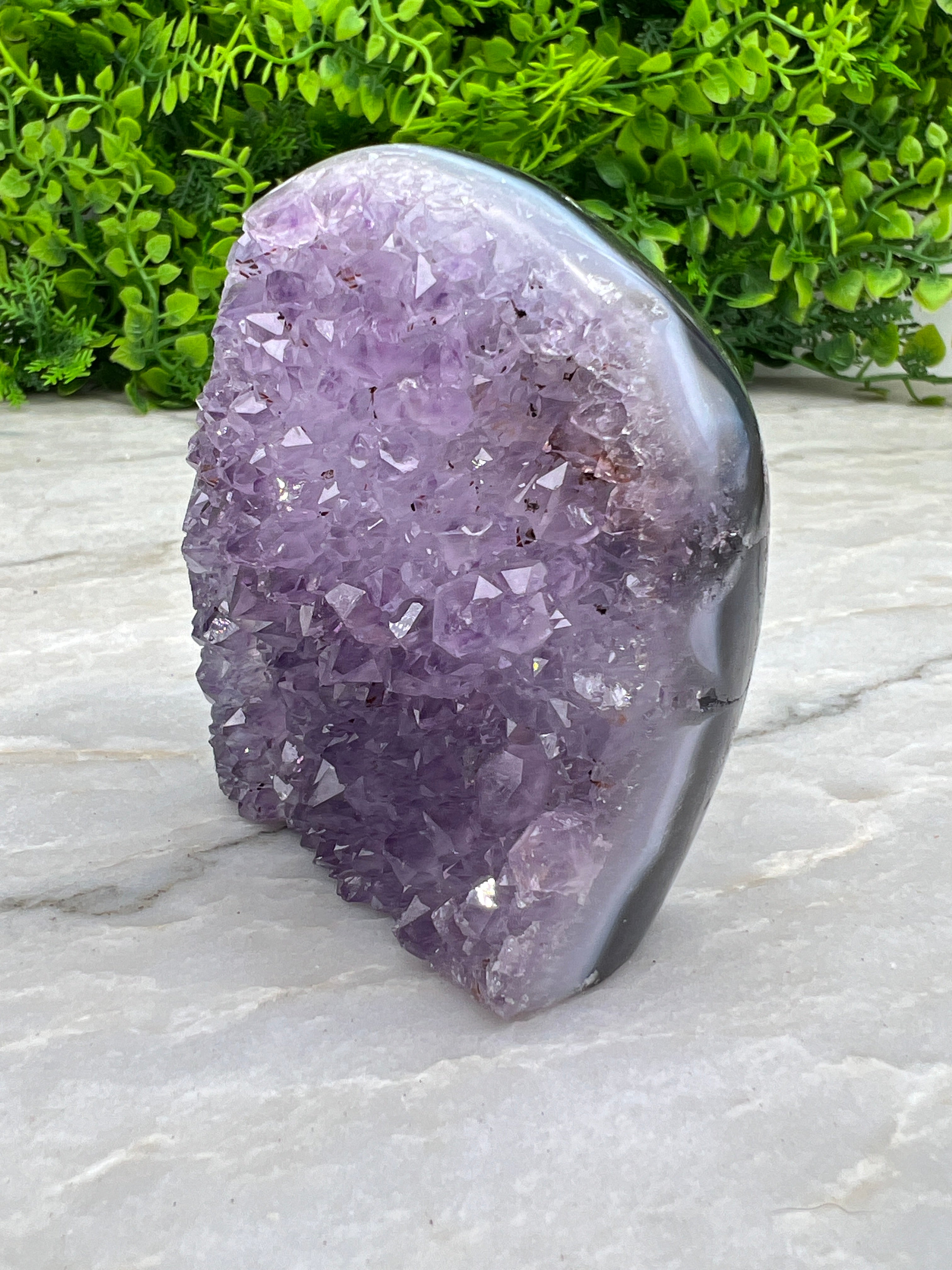 Amethist met Agaat cut base (8 cm)