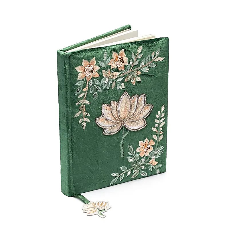 Fluwelen notitieboek lotus (20x15 cm)