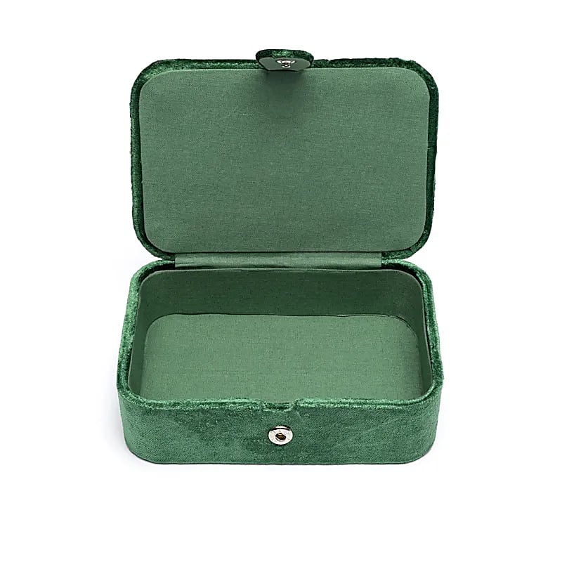 Fluwelen tarotdoos groen met lotus (11x15,5x5 cm)