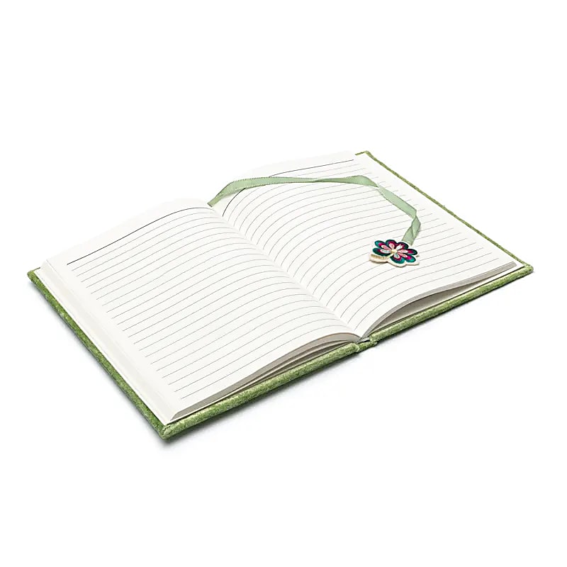 Fluwelen notitieboek klavertje vier (20x15 cm)
