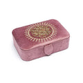 Fluwelen tarotdoos oudroze met Bloem des Levens (11x15,5x5 cm)