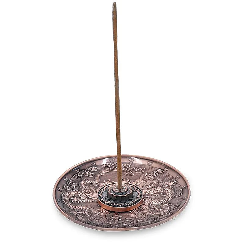 Wierookbrander draak koperkleurig (10x10 cm)