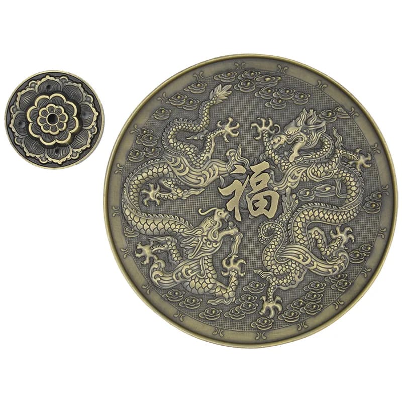 Wierookbrander draak bronskleurig (10x10 cm)