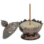 Lotus wierookhouder koperkleurig (7.8x6.9x6.9 cm)