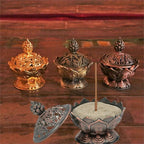Lotus wierookhouder koperkleurig (7.8x6.9x6.9 cm)