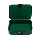 Fluwelen tarotdoos groen met Levensboom en harten (11x15,5x5 cm)