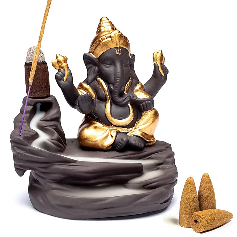 Ganesha wierookbrander backflow waterval (9x6x10 cm)