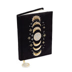 Fluwelen notitieboek maanfases (20x15 cm)