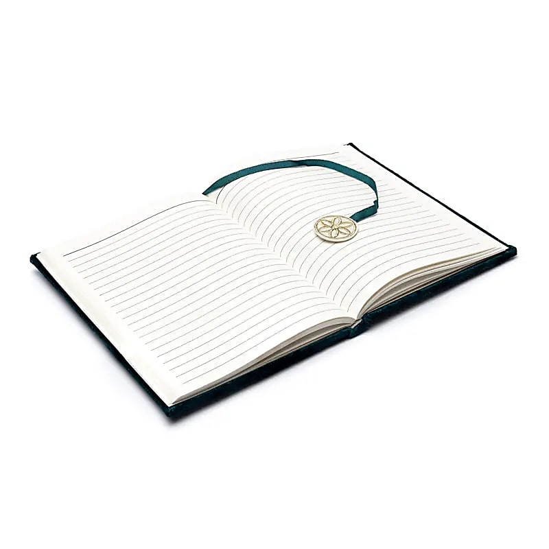 Fluwelen notitieboek petrol Seed of Life (20x15 cm)