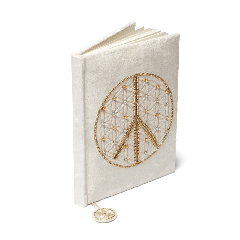 Fluwelen notitieboek bloem des levens (20x15 cm)