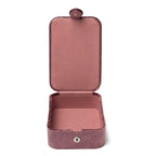 Fluwelen tarotdoos roze met godin (11x15,5x5 cm)