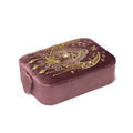 Fluwelen tarotdoos roze met godin (11x15,5x5 cm)