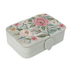 Fluwelen tarotdoos mintgroen met bloemen (11x15,5x5 cm)