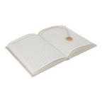 Fluwelen notitieboek bloemen, gebroken wit (20x15 cm)