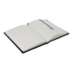 Velvet Notebook with Flowers, Dark Blue (20x15 cm)