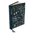Velvet Notebook with Flowers, Dark Blue (20x15 cm)
