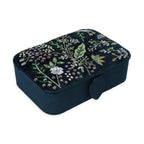Fluwelen tarotdoos donkerblauw met bloemen (11x15,5x5 cm)