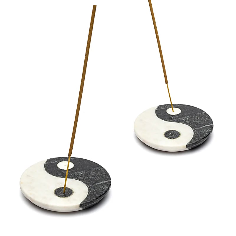 Wierookbrander zeepsteen Yin Yang (10 cm)