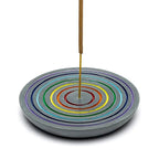 Wierookbrander zeepsteen zwart Regenboog (10 cm)