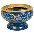 Wierookbrander messing, blauw (7.5x5.5 cm)