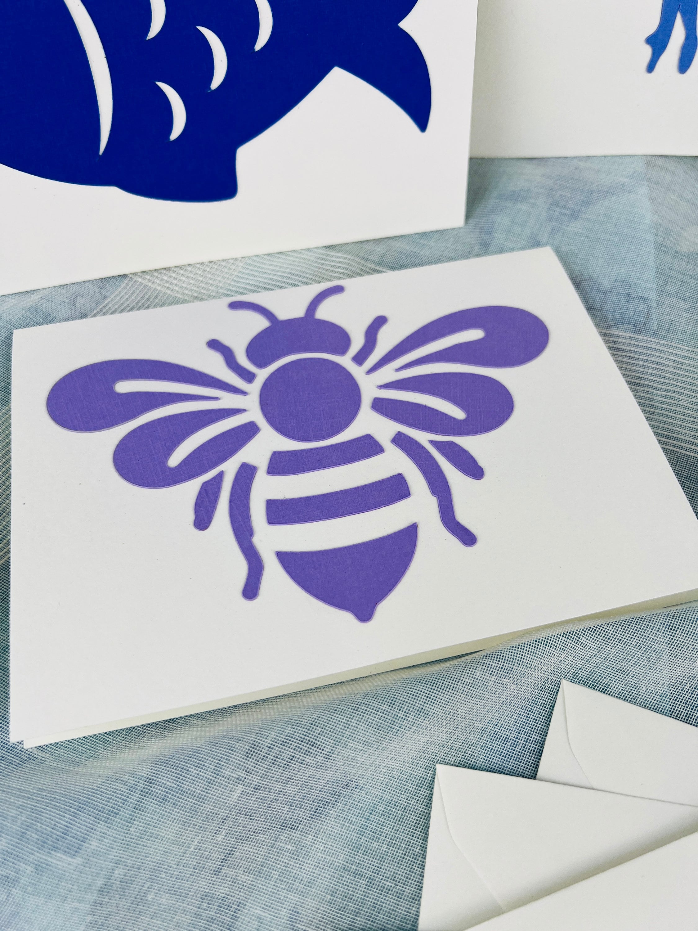 Handgefertigtes Set aus 5 handgefertigten Doppelpostkarten und passenden Umschlägen