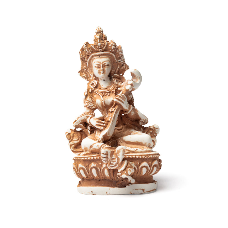 Saraswati beeld ivoorkleurig (10 cm)