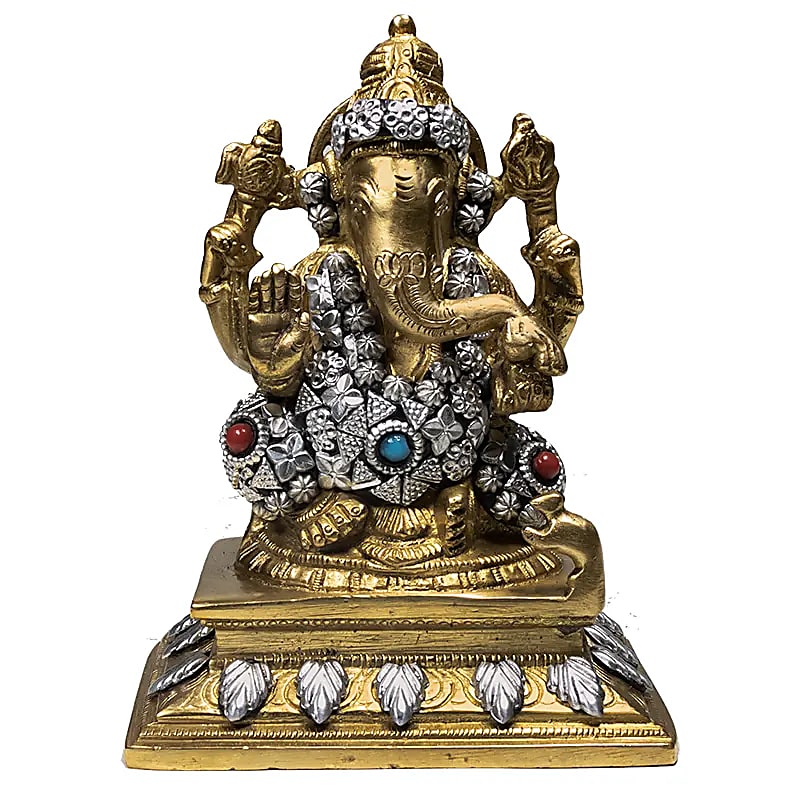 Ganesha beeld messing (14 cm, 1310 gr)
