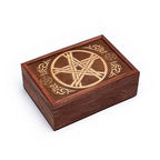 Tarot box engraved with a pentagram (17.5 x 13 x 6.5 cm)