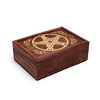 Tarot box engraved with a pentagram (17.5 x 13 x 6.5 cm)