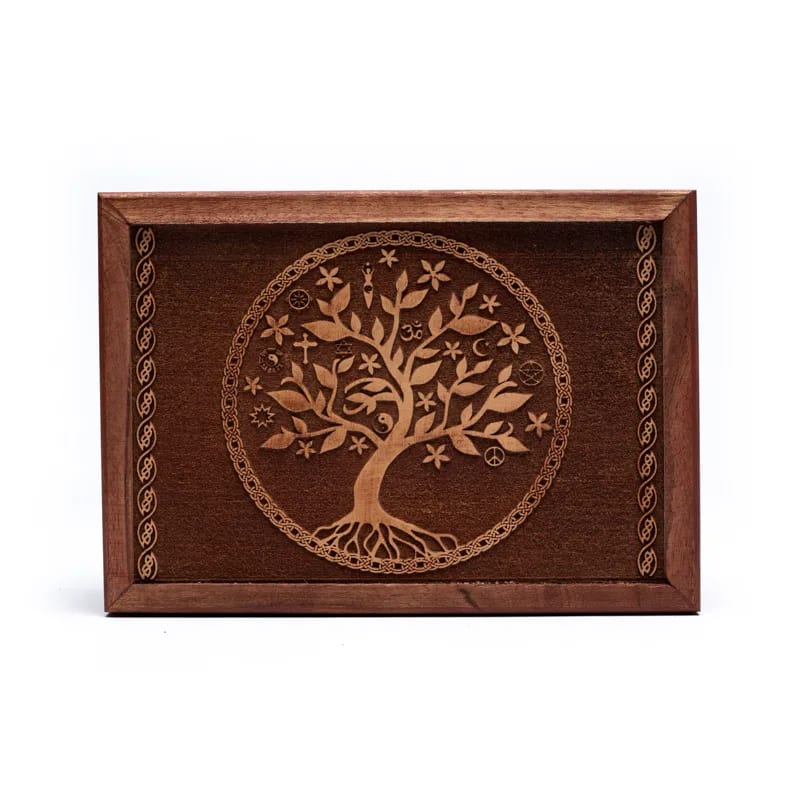 Engraved Tree of Life Tarot Box (17.5 x 13 x 6.5 cm)
