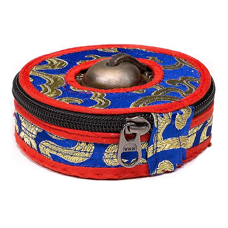 Tingsha hoesje blauw/rood small (7.5 cm)