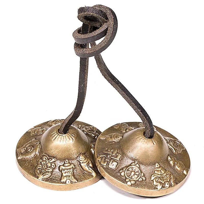 Tibetaanse Tingsha 8 voorspoedsymbolen (310 g; 7.5 cm)