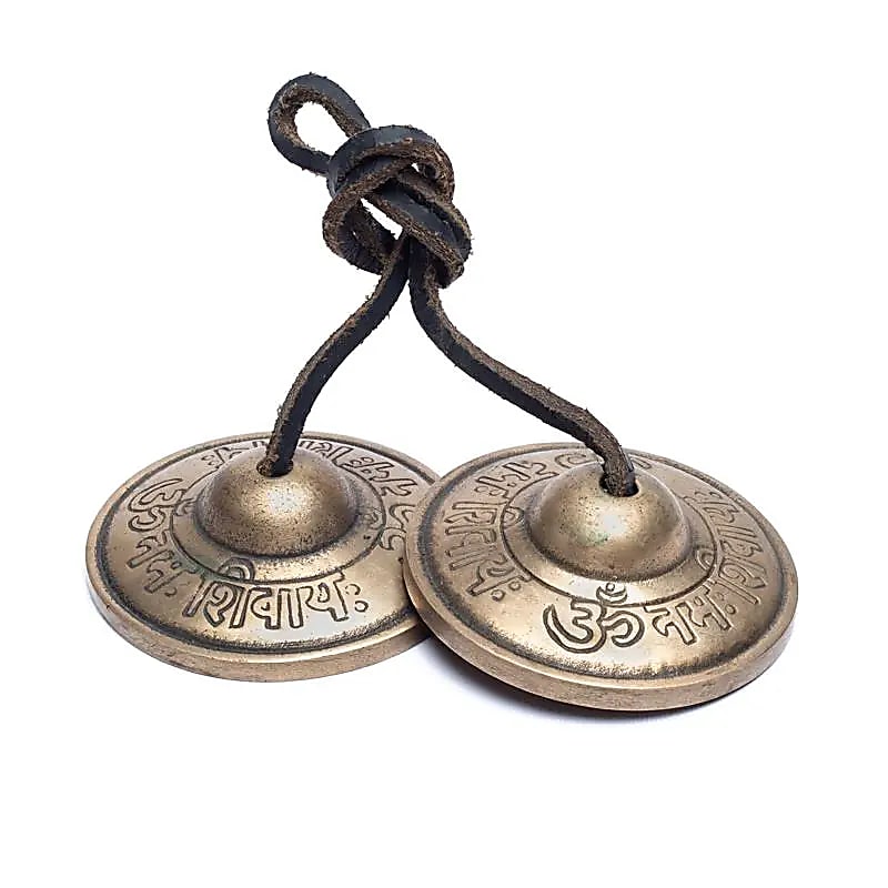 Tibetaanse Tingsha Om Namah Shivaya (230g; 6,5cm)