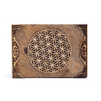 Tarot Box, Flower of Life Design, Mango Wood (18x12x7 cm)