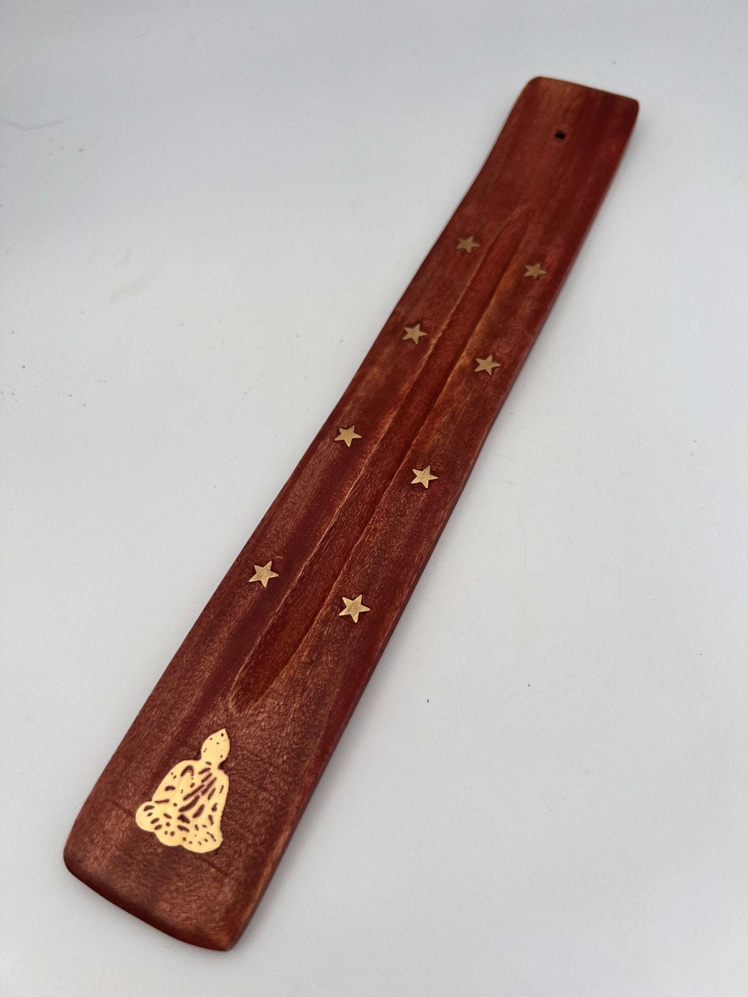 Wierookhouder hout metaal ingelegd by KEY LIME STORE