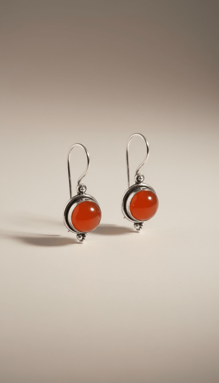 Ohrringe aus Karneol und 925er Silber von KEY LIME STORE