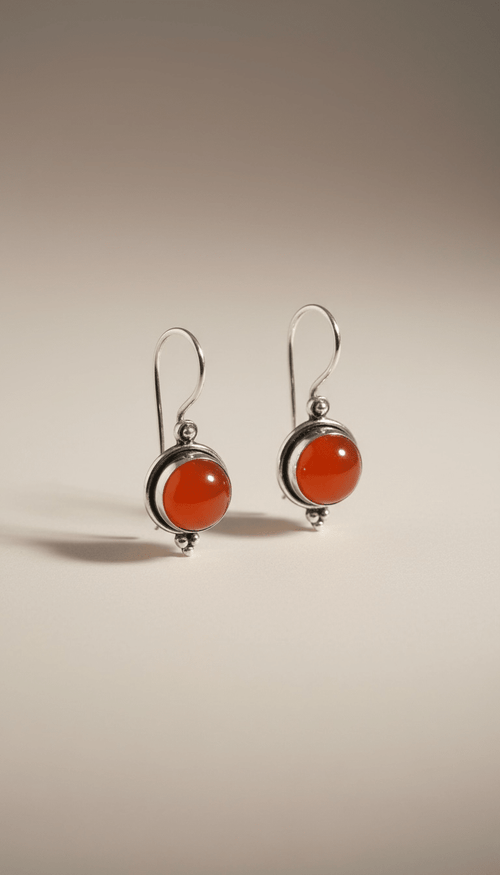 Carnelian 925 silver earrings by KEY LIME STORE