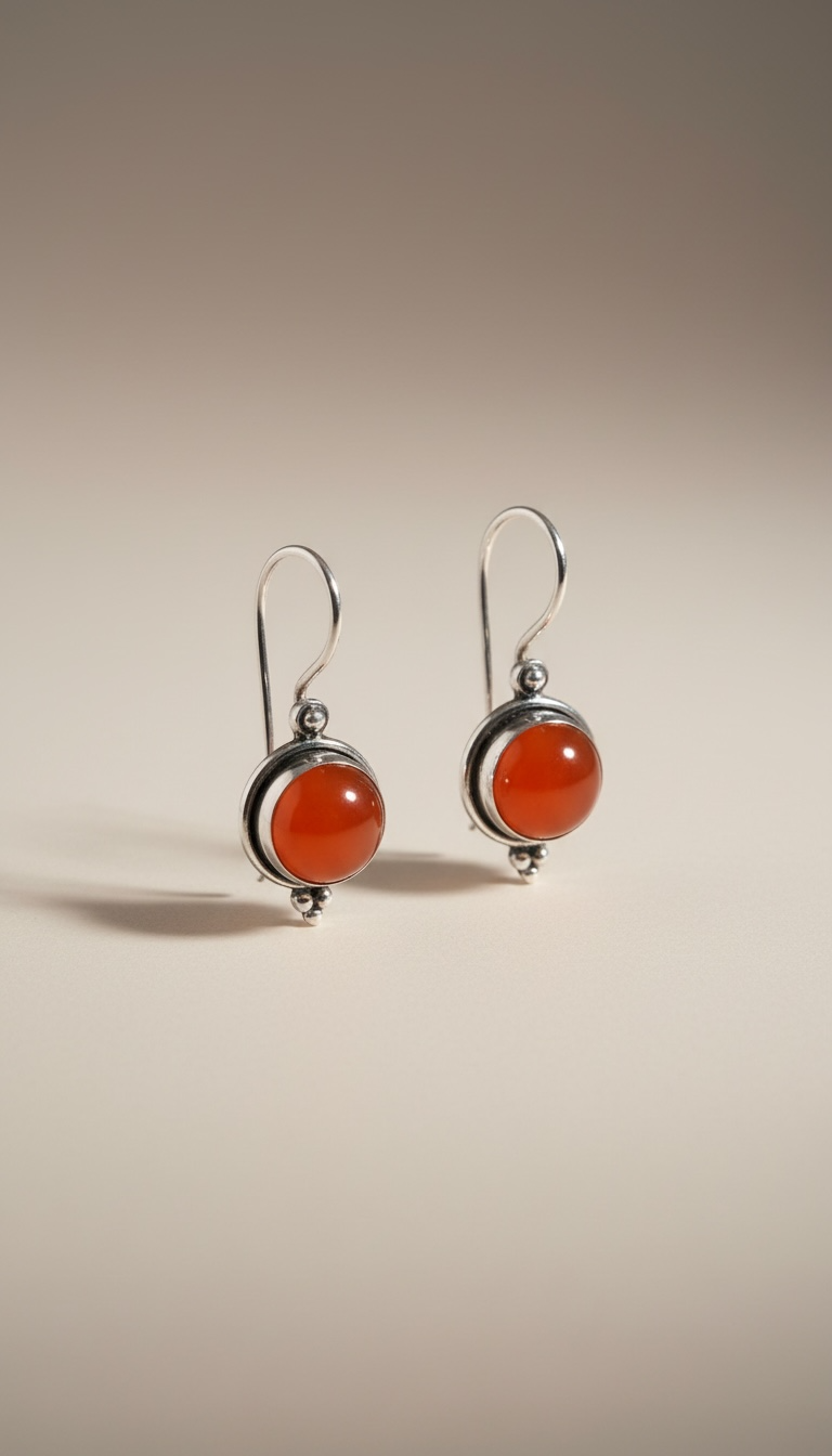 Carneool zilver 925 oorbellen
