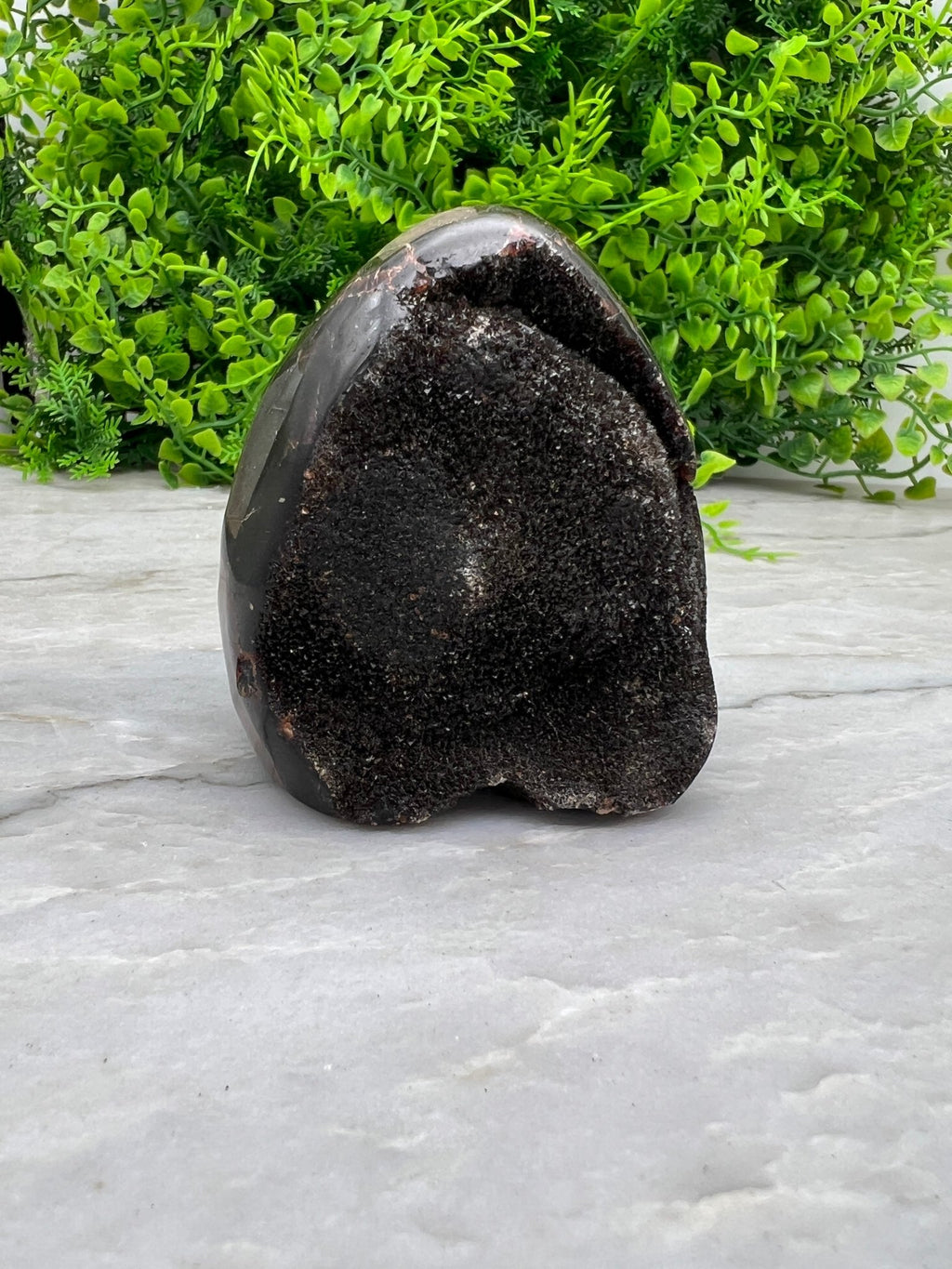 Druzy-Septarie, eiförmig geschliffen, mit Sockel (532 Gramm) von KEY LIME STORE