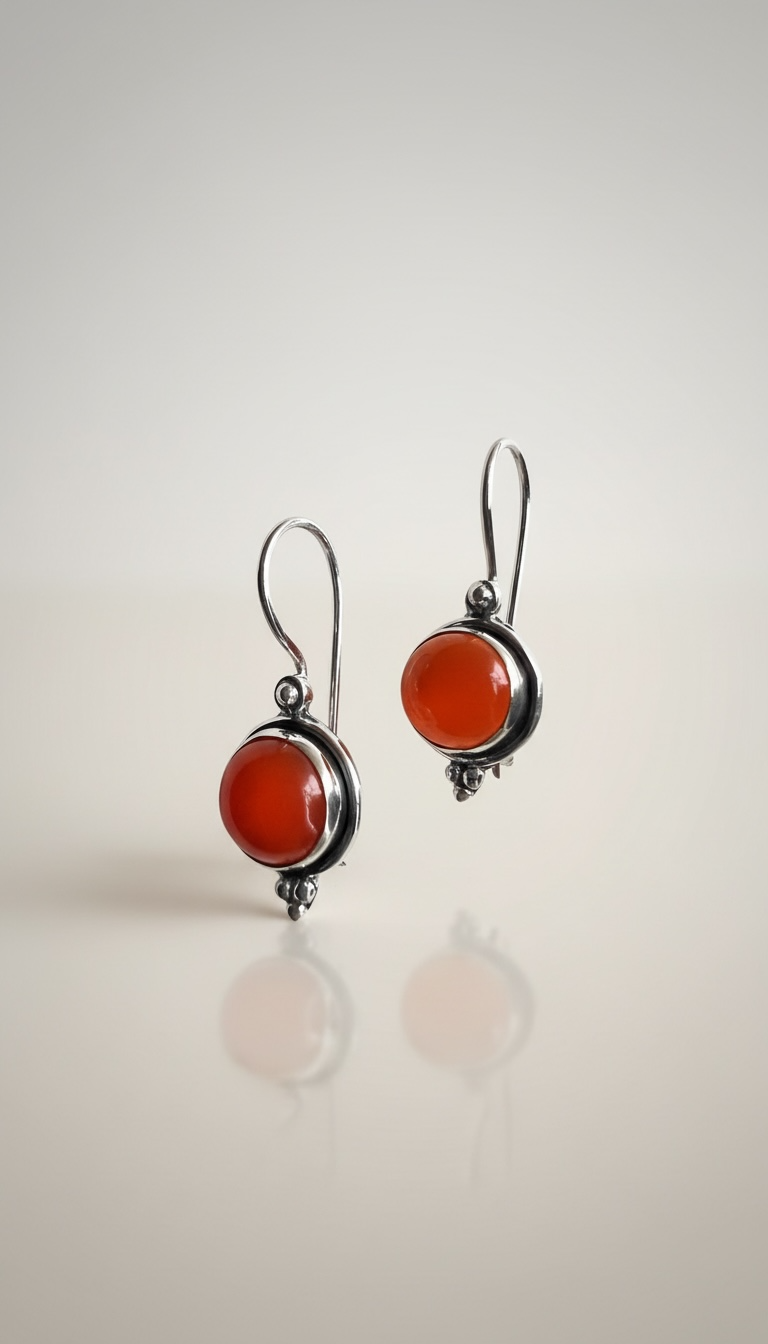 Carneool zilver 925 oorbellen