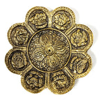 Gold-colored incense burner with 8 symbols of good fortune (94g, 12cm)