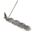 Wierookbrander boeddha bladvorm zilverkleur (25x5.5x5 cm)