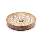 Wierookbrander Bloem des Levens mangohout (12,5x12,5x2,5 cm)