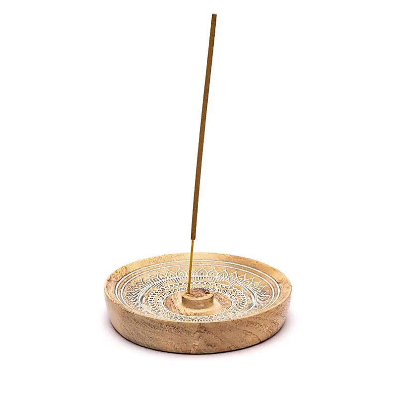 Houten wierookbrander mandala (12,5x12,5x2,5 cm)